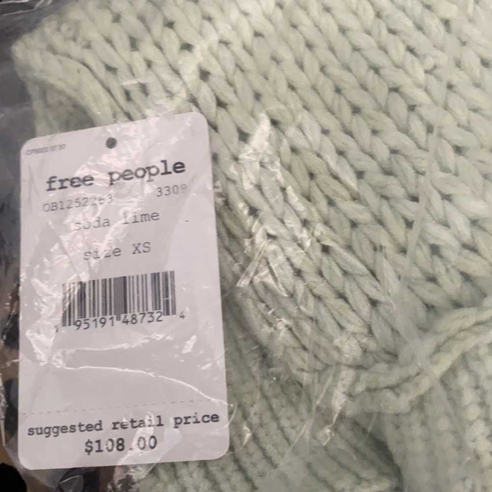 Free People Sea Bright Pullover Lime - Picture 6 of 7
